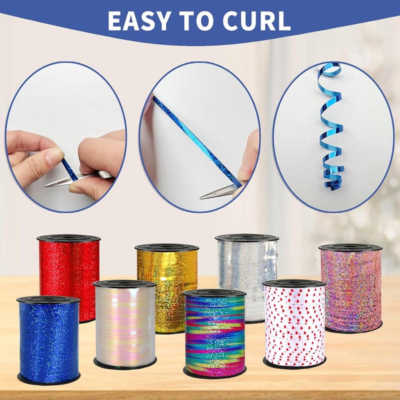 WFAUIBR 500 Yards Blue PVC Curling Ribbon, 5mm Width, Perfect for Gift Wrapping, Parties, Crafts and Celebrations - Image 4